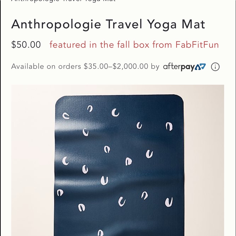 Anthropologie Travel Yoga Mat